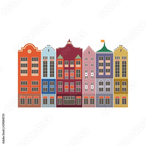 Silhouette of European houses