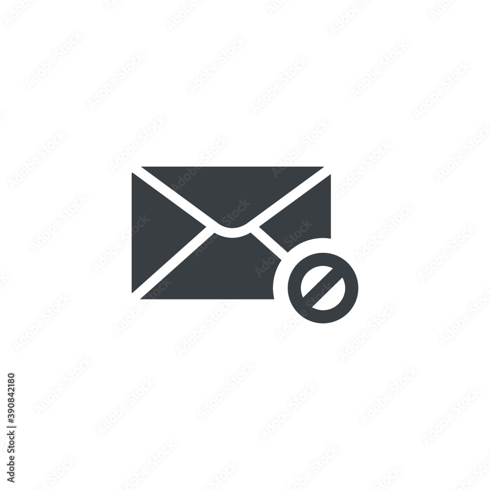 Black and white isolated illustration of mail icon Black and white isolated illustration of mail icon