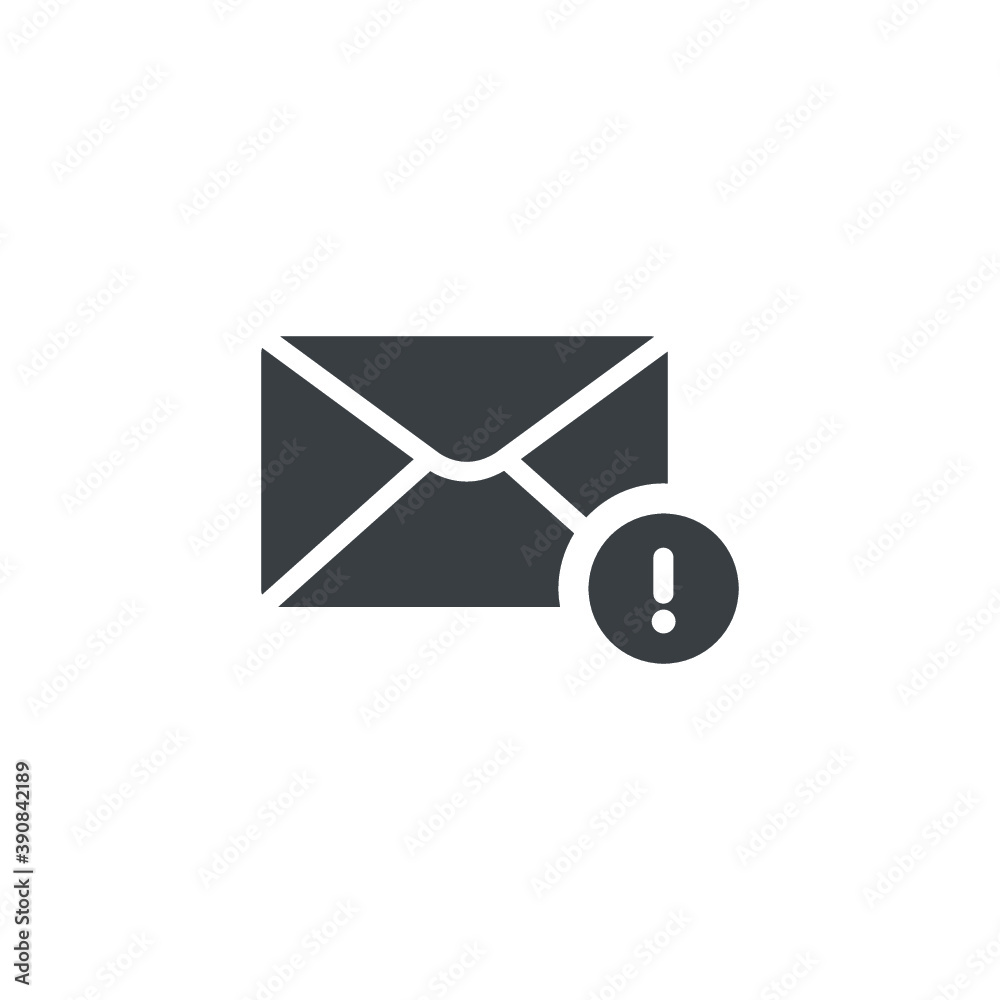 Black and white isolated illustration of mail icon Black and white isolated illustration of mail icon