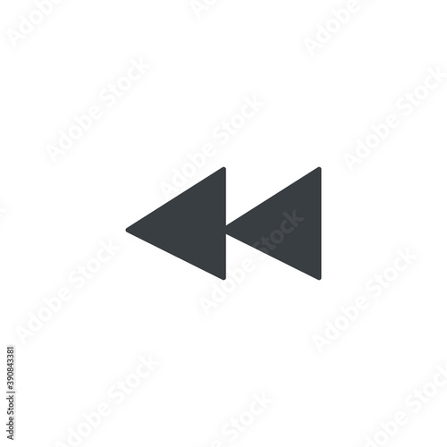 Free Download Black and white isolated illustration of fast backwards icon - GFXLoad