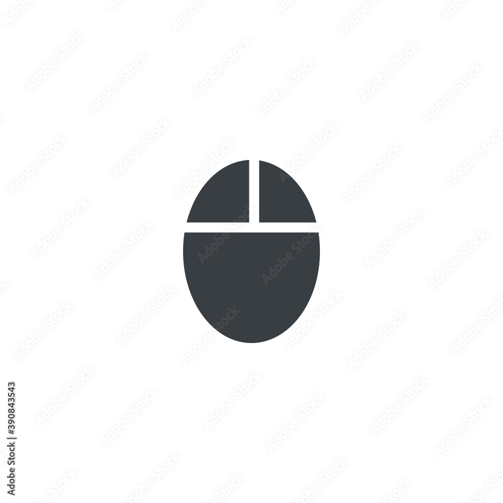 Black and white isolated illustration of mouse icon Black and white isolated illustration of mouse icon