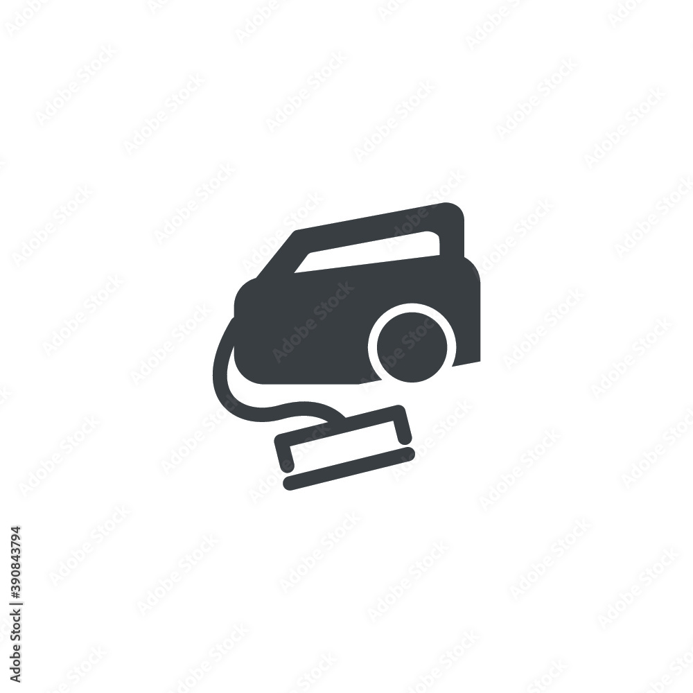 Black and white isolated illustration of vacuum cleaner icon Black and white isolated illustration of vacuum cleaner icon