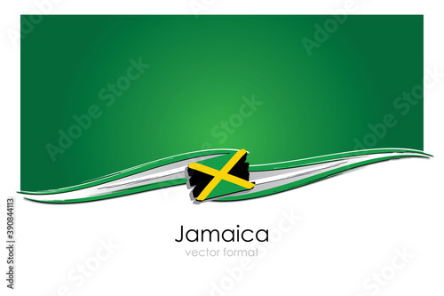 Jamaica Flag with colored hand drawn lines in Vector Format
