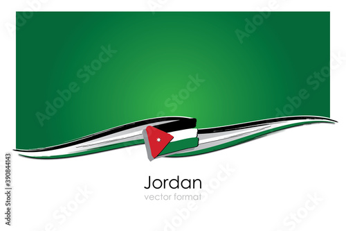 Jordan Flag with colored hand drawn lines in Vector Format