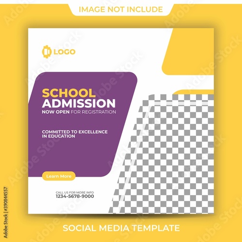 Bright School admission mockup template academy