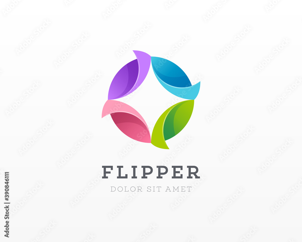 Obraz premium Colorful circle flip logo