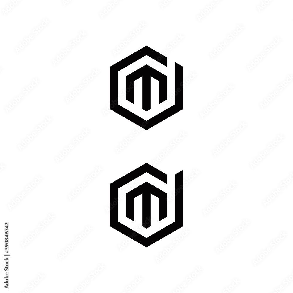 d m dm md initial logo design vector graphic idea creative