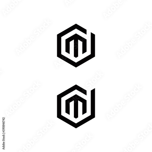 d m dm md initial logo design vector graphic idea creative