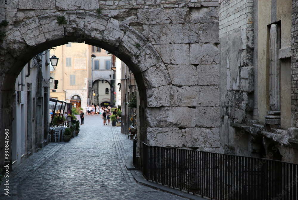 View of an alley in the city of Spoleto