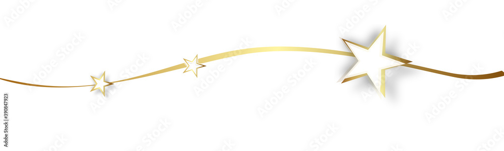Obraz premium Stern Welle Wellen Gold Band Banner Sterne