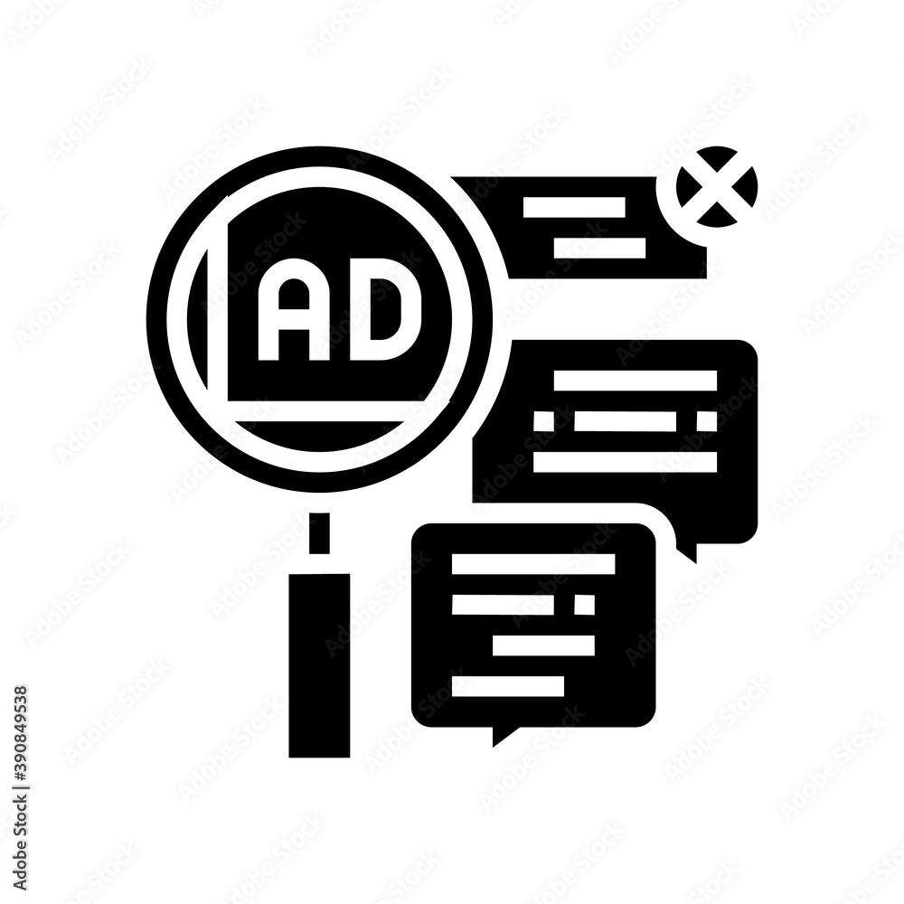 advertisement in comments glyph icon vector. advertisement in comments sign. isolated contour symbol black illustration advertisement in comments glyph icon vector. advertisement in comments sign. isolated contour symbol black illustration