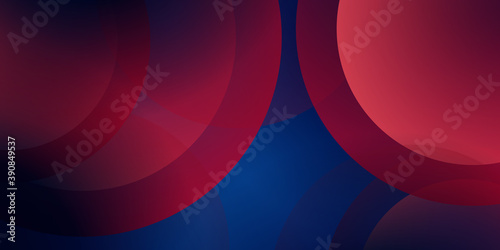Blue red abstract background with geometric circle shapes