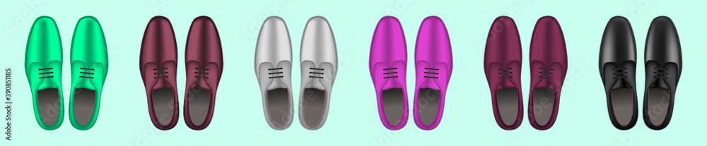set of shoes cartoon icon design template with various models. vector illustration isolated on blue background set of shoes cartoon icon design template with various models. vector illustration isolated on blue background