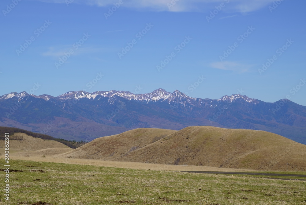 Landscape of the plateau of Nagano prefecture in Japan