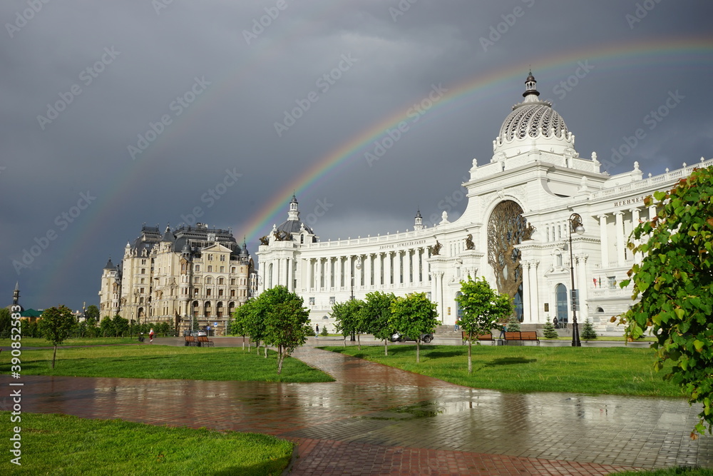 two rainbows at the same time in Kazan after the rain