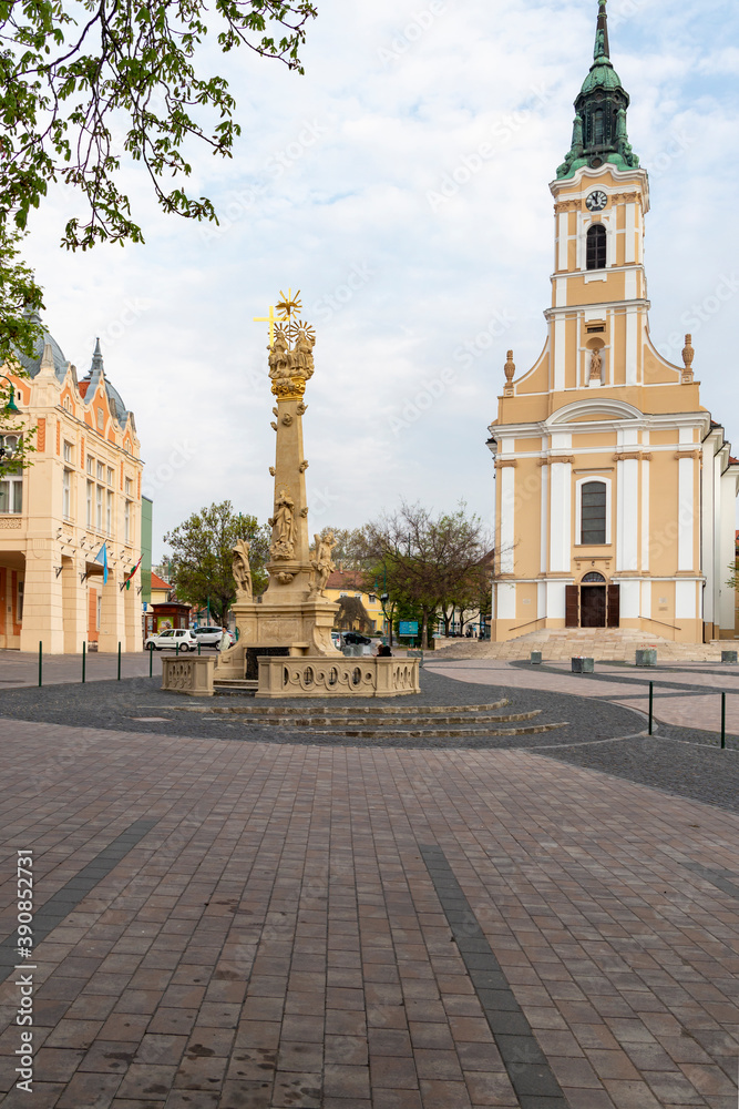 Old Town Square in Szekszard, Hungary
