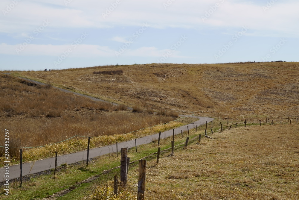 Landscape of the plateau of Nagano prefecture in Japan