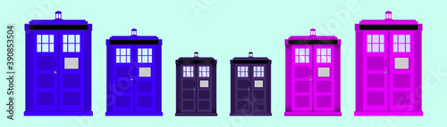Obraz na plátně set of British police box or public call