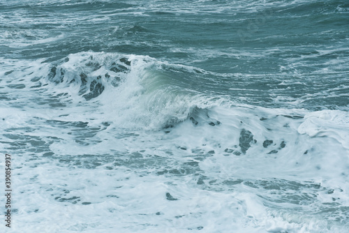 English Channel sea wave, winter, UK 