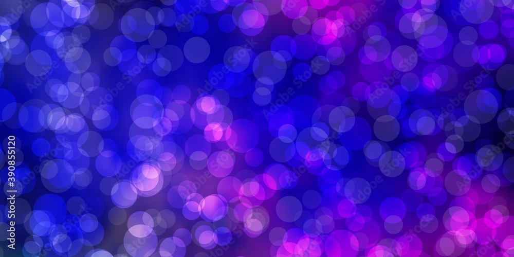 Light Pink, Blue vector backdrop with circles. Light Pink, Blue vector backdrop with circles.