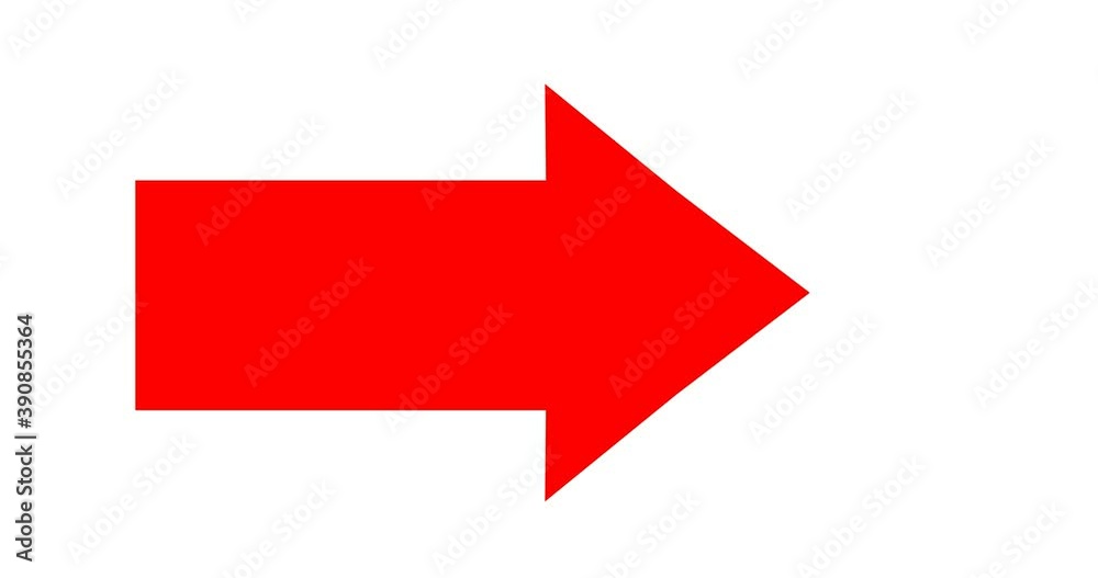 Red arrow move to forward or right direction 4k footage clip on white background Red arrow move to forward or right direction 4k footage clip on white background