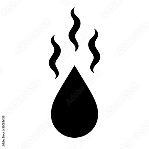 Hot water drop vector icon