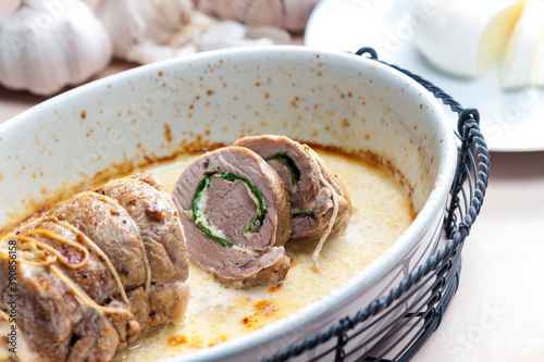 turkey roulade with goat cheese photo