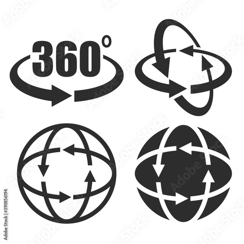 360 degree virtual tour vector icon