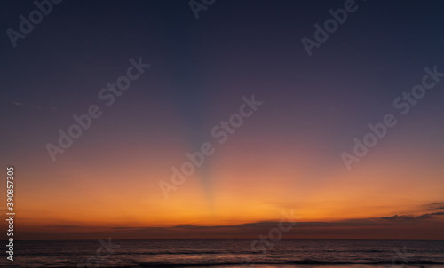 Abstract amazing Scene of stuning Colorful sunset with Moving clouds background in nature and travel concept, wide angle shot Panorama shot.