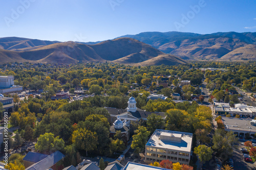 CARSON CITY, NEVADA, UNITED STATES - Oct 14, 2020: Carson City, Nevada State Capitol Mall