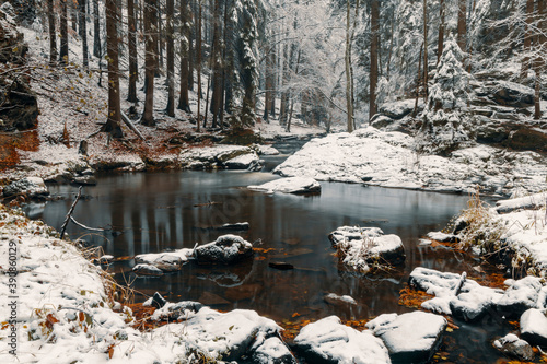 Valley Doubrava near Chotebor and Bilek. Bohemian-Moravian Highlands (Ceskomoravska Vysocina), Czech Republic photo