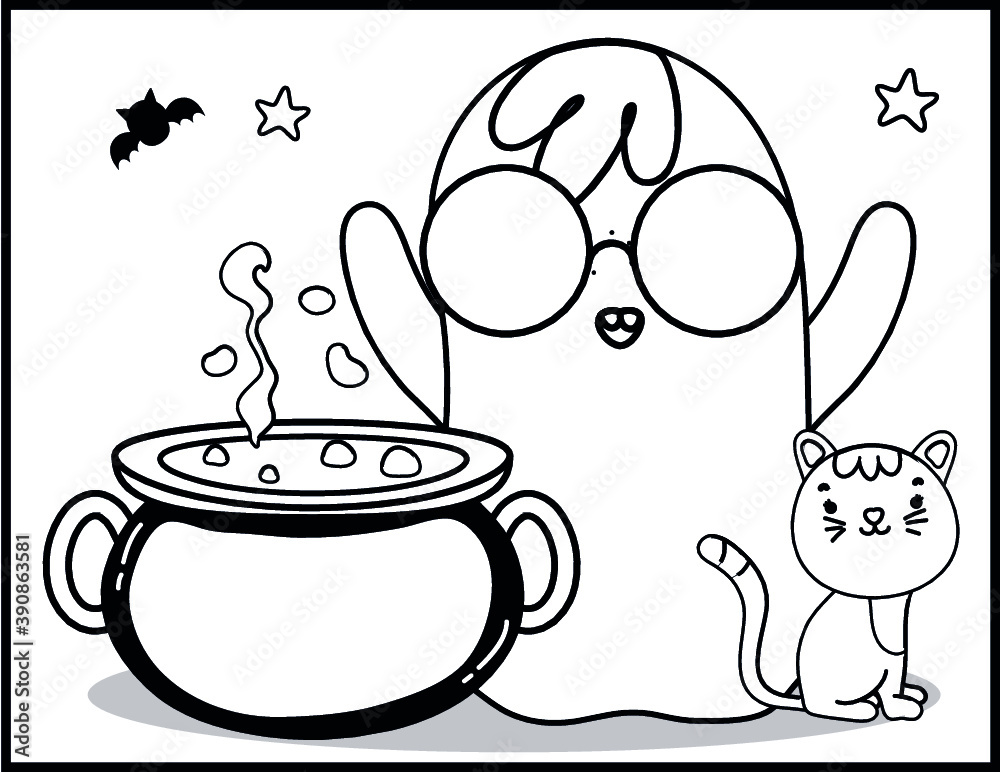 Coloring book page for Halloween - 1000 F 390863581 YkM3BzRXUxOzLR35gq4X8bRAu5bsOjWm 