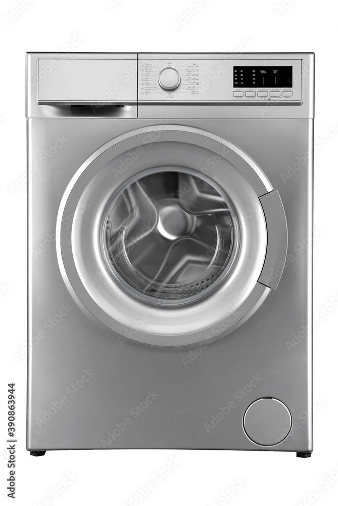 gray washing machine isolated on white background. gray washing machine isolated on white background.