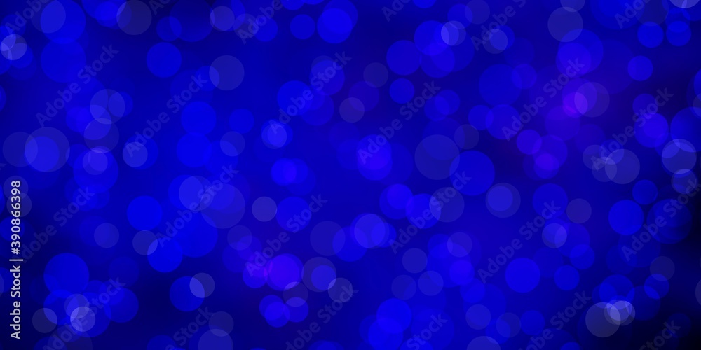 Dark BLUE vector pattern with circles.