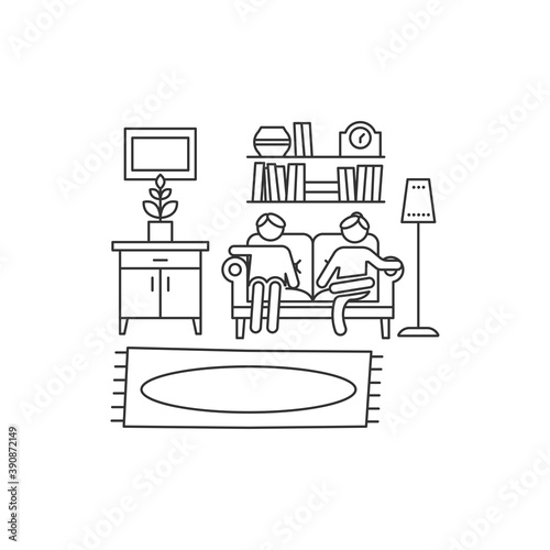 Living room icon isolated on white background. Apartment symbol modern, simple, vector, icon for website design, mobile app, ui. Vector Illustration