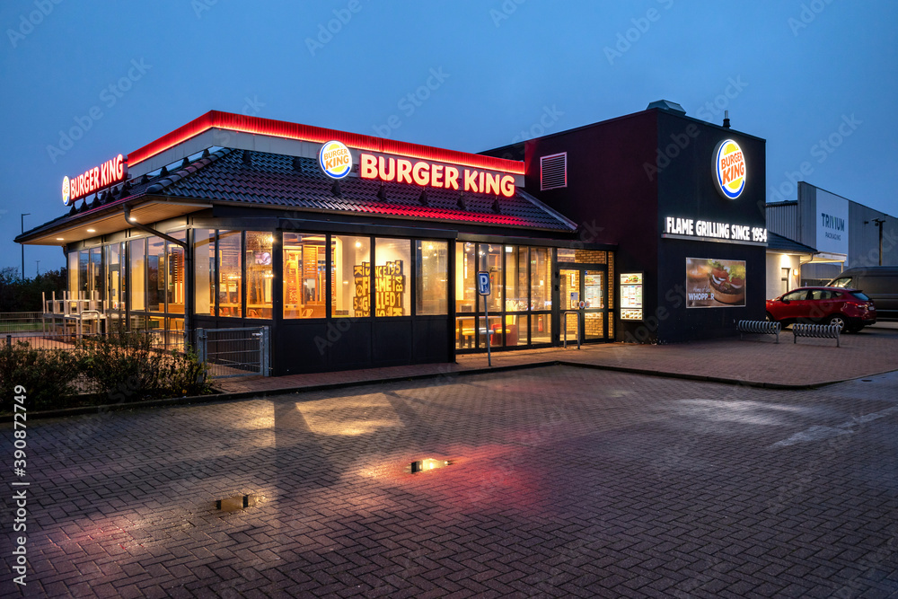 CUXHAVEN, GERMANY OCTOBER 30, 2020 Burger King fast food restaurant. Burger King is the