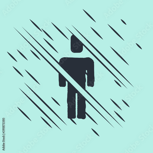 Black Head hunting icon isolated on green background. Business target or Employment sign. Human resource and recruitment for business. Glitch style. Vector.