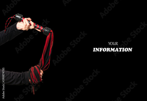 Fotografie Leather whip in woman hand