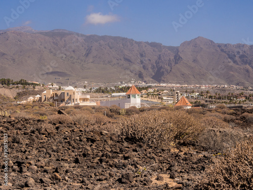 Dry and barren land at La Caleta national park, La Caleta, Teneriffe, Canary Islands, Spain