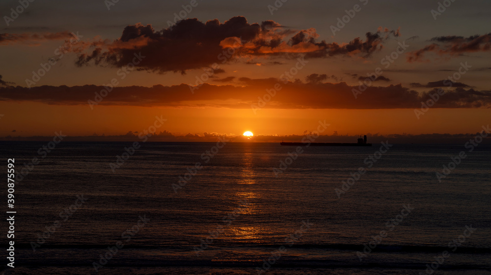 mauritus ocean sunset