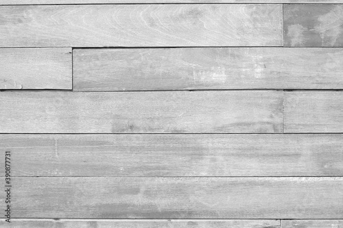 Old wooden panels wall in black and white tone for background and decoration