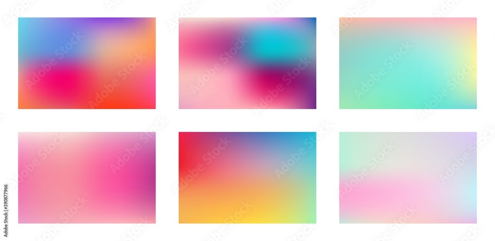 Pack of bright blurred gradient mesh