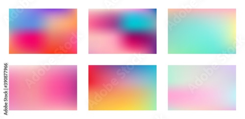 Pack of bright blurred gradient mesh