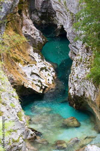 Soca or Isonzo river, Slovenia, Europe.