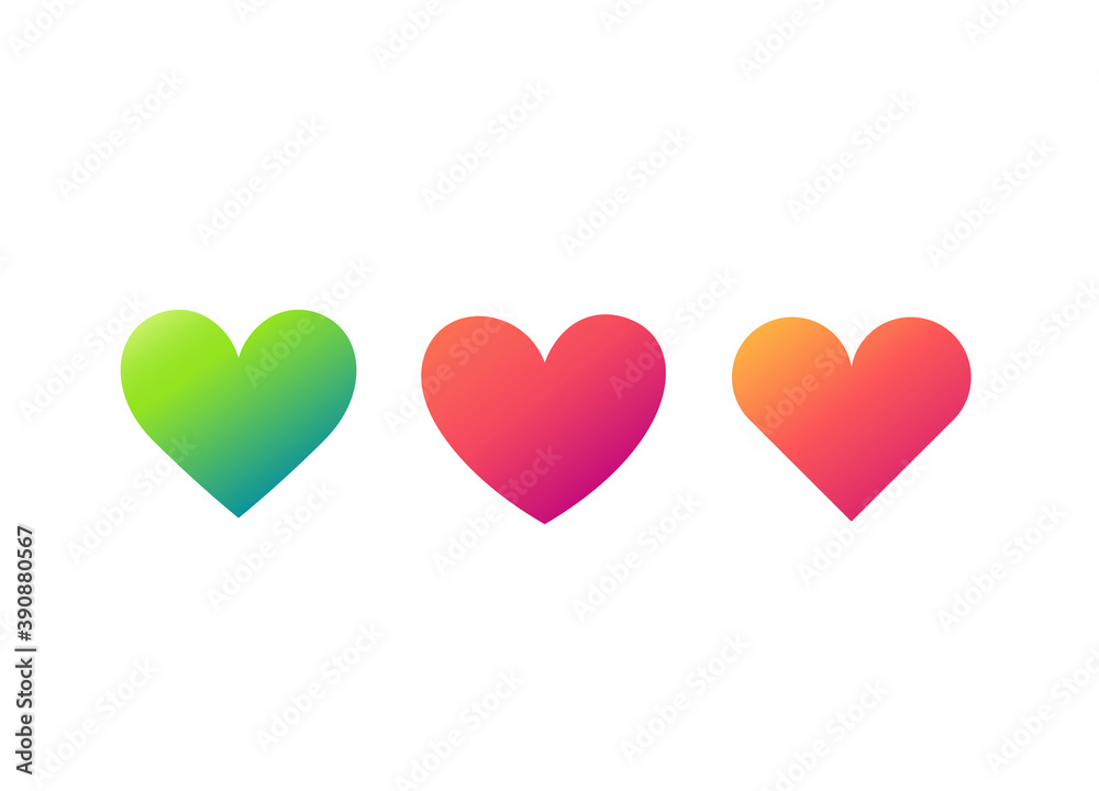 Collection of hearts. Love symbol icon set