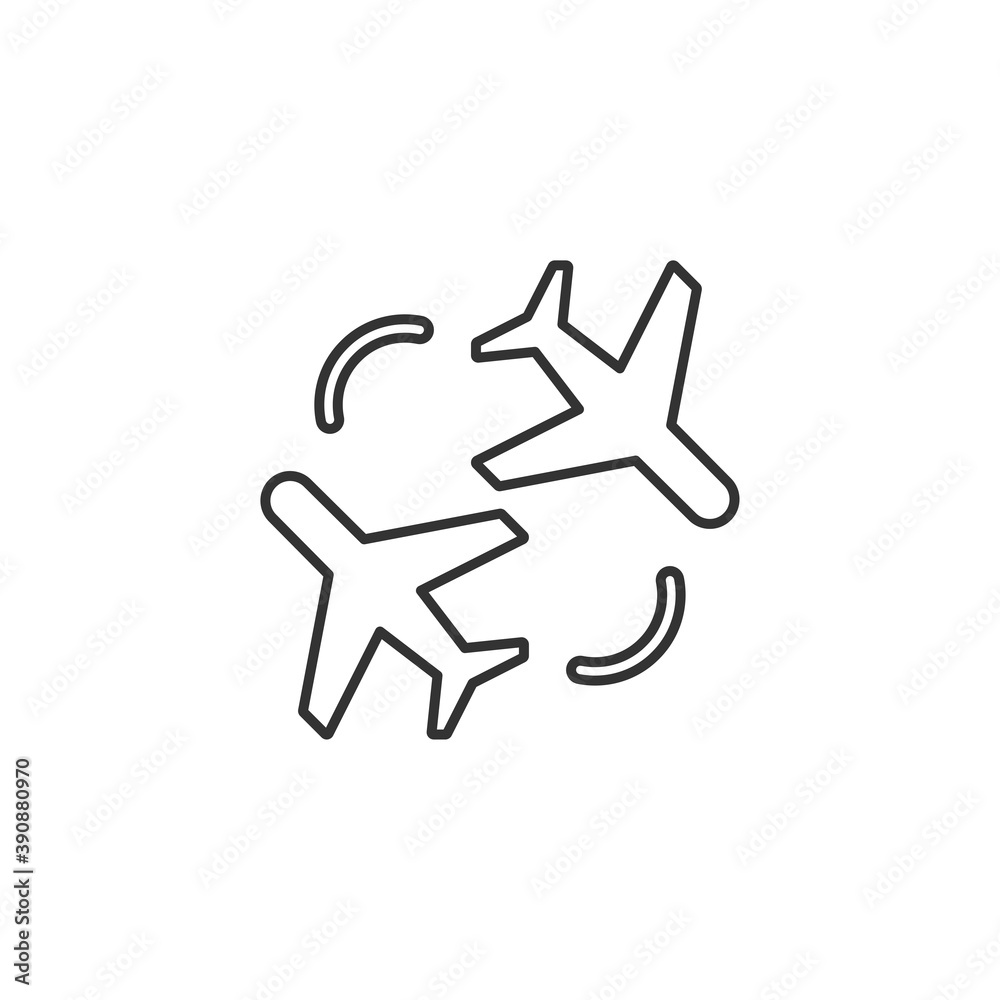 Round trip icon isolated on white background. Plane symbol modern, simple, vector, icon for website design, mobile app, ui. Vector Illustration Round trip icon isolated on white background. Plane symbol modern, simple, vector, icon for website design, mobile app, ui. Vector Illustration