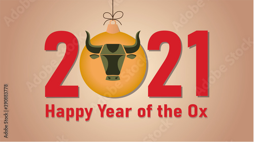 Chinese new year 2021 year of the ox - Chinese zodiac symbol