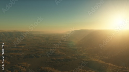 science fiction landscape, view from a beautiful planet, beautiful space background, alien planet landscape 3d render