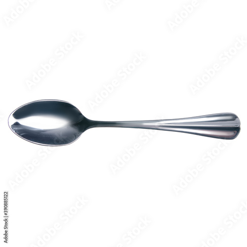Tea spoon empty on white background isolation, top view