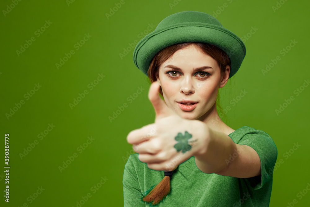st patrick's day happy woman green t-shirt hat shamrock holidays fun st patrick's day happy woman green t-shirt hat shamrock holidays fun